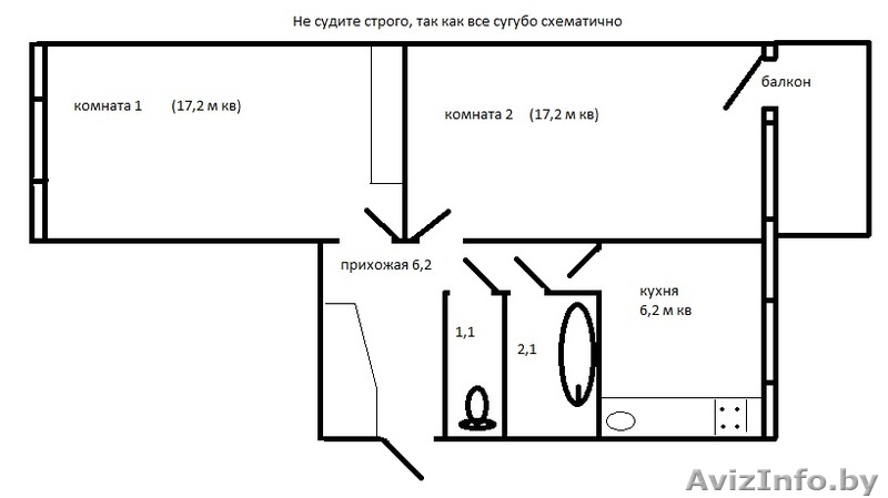 2х комнатная квартира гродно поповича - Изображение #1, Объявление #438865
