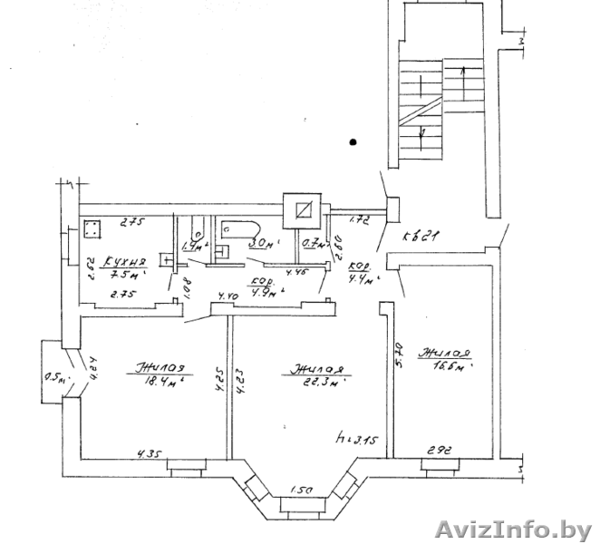 Комната 18,4 кв.м. в 3х комнатной квартире в центре г. Гродно - Изображение #1, Объявление #1514678