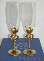 Свадебные Бокалы.Бокалы для свадьбы.Бокалы усеянные стразами Swarovski - Изображение #3, Объявление #889986