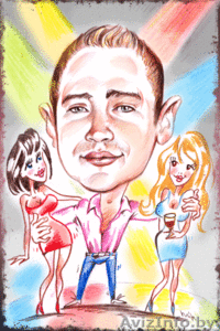 Оригинальные подарки - портреты,  шаржи по фотографии