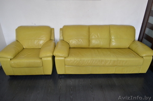 Мягкая мебель из натуральной кожи (диван+кресло) - Изображение #1, Объявление #1234486