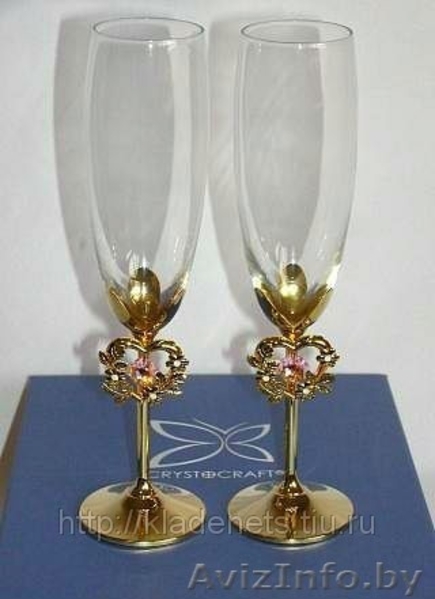 Свадебные Бокалы.Бокалы для свадьбы.Бокалы усеянные стразами Swarovski - Изображение #3, Объявление #889986